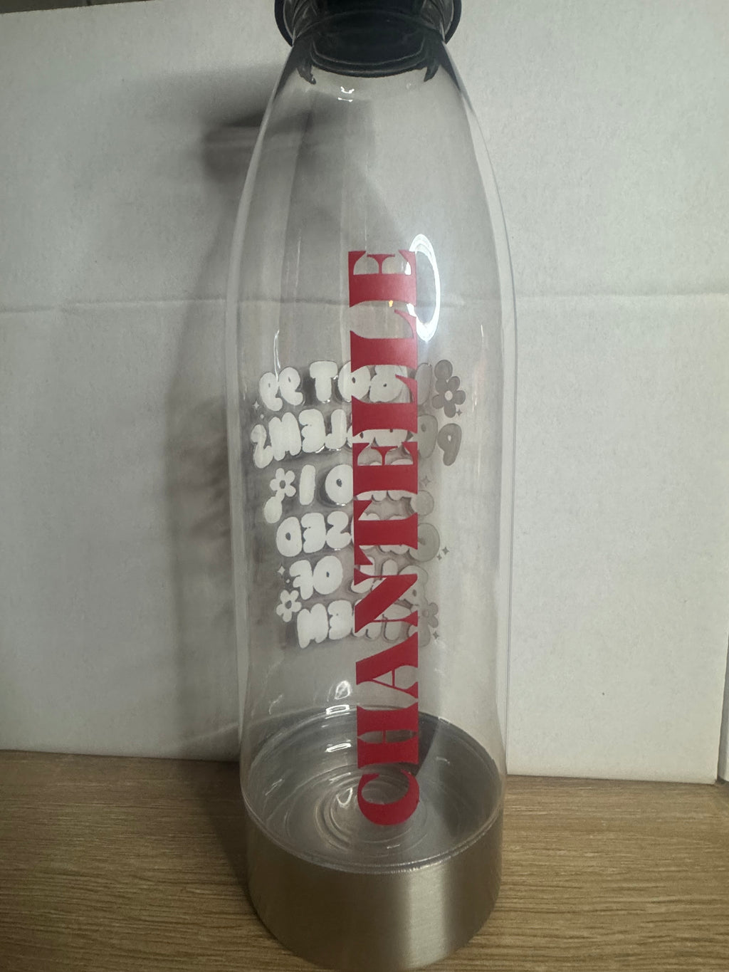 Plastic bottle with stainless steel lid