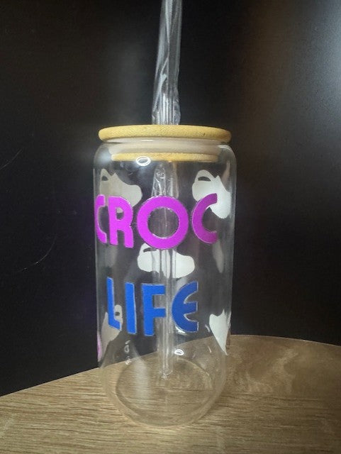 GLASS BAMBOO LID TUMBLER
